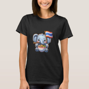 T-shirt Cute Pad Thai Elephant Chang Thaïlande Love Noodle