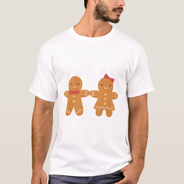 T-shirt Cute pain d'épice homme et femme couple (Devant)