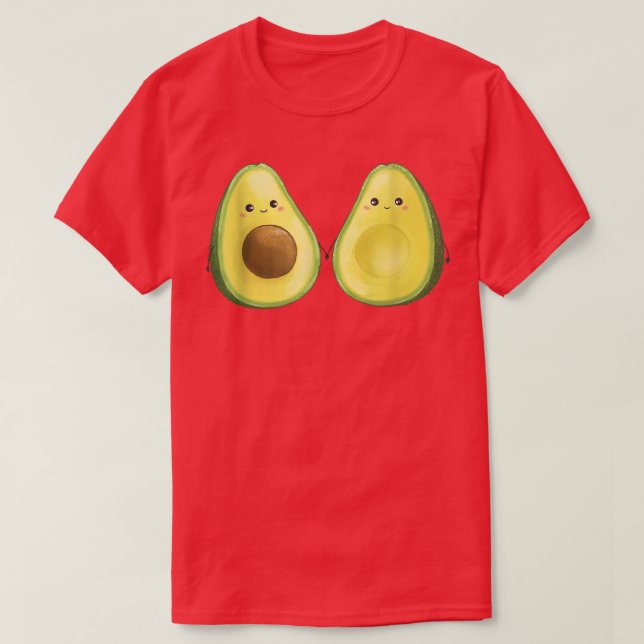 T-shirt Cute Pair Avocado Couple grossesse Valent (Design devant)