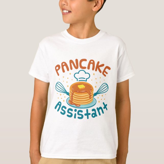 T-shirt Cute Pancake Assistant Pancakes Maker Enfants (Devant)
