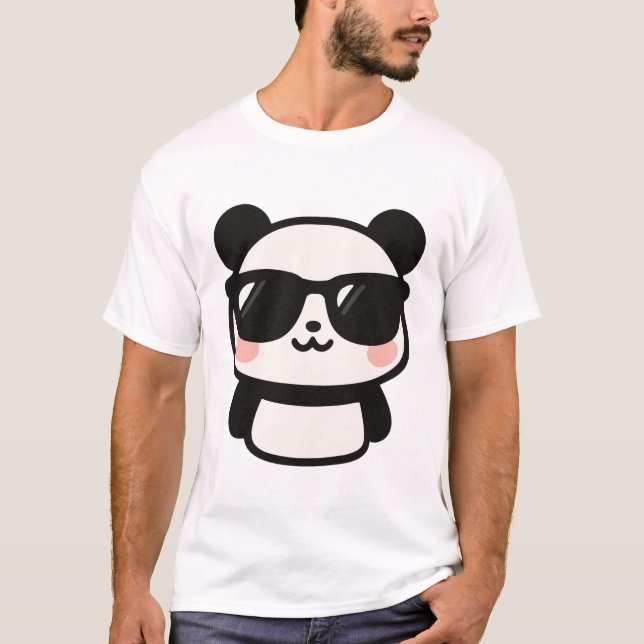 T-shirt Cute Panda avec des nuances (Devant)