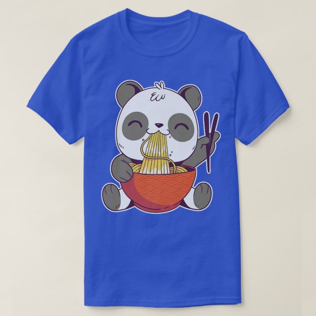 T-shirt Cute Panda Bear Cub Manger Ramen Noodles Kawaii An (Design devant)