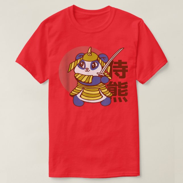T-shirt Cute panda bear samouraï (2) (Design devant)