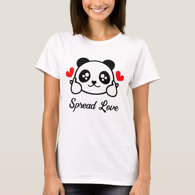 T-shirt Cute Panda Bear "Spread Love" (Devant)