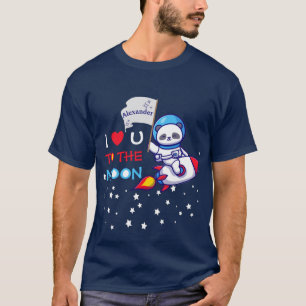T-shirt Cute Panda Bear Sur Rocket Ship Kids Personnalisé