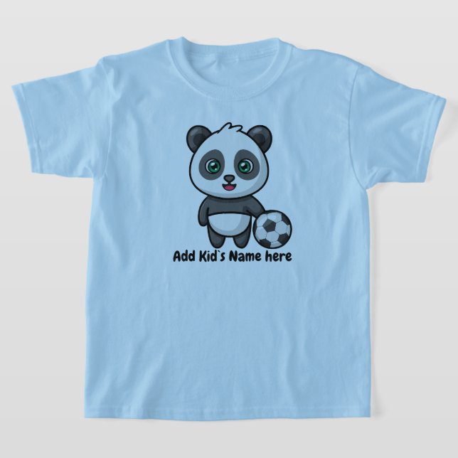 T-shirt Cute Panda Football Football personnalisé nom enfa (Poser)