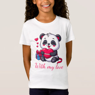 T-Shirt Cute Panda Hugging Heart