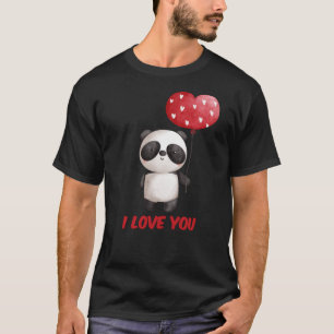 T-shirt Cute Panda I Love You Valentine