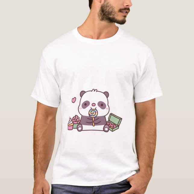 T-shirt Cute Panda Je Ne Suis Pas Chubby Juste Fluffy Drôl (Devant)