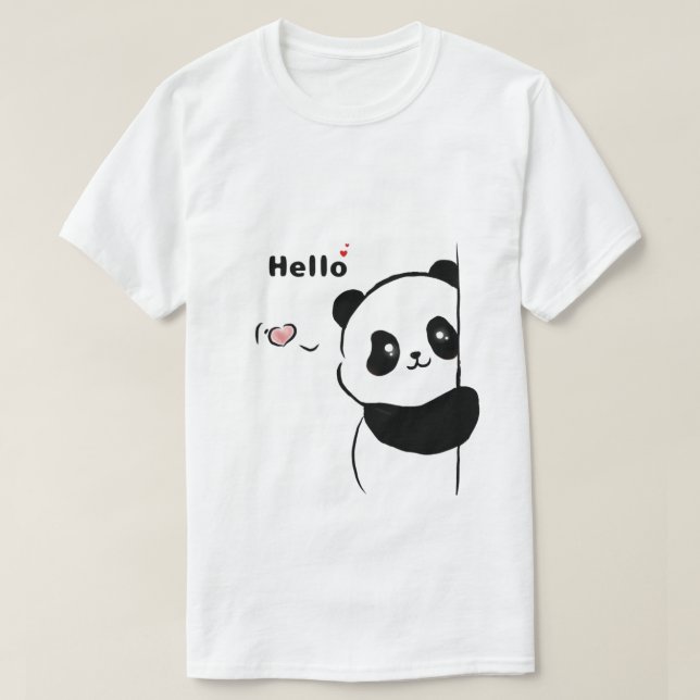 T-shirt Cute Panda Look | Graphique animal amusant (Design devant)