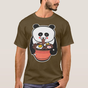 T-shirt Cute Panda Manger Ramen nouilles Kawaii Japonais F