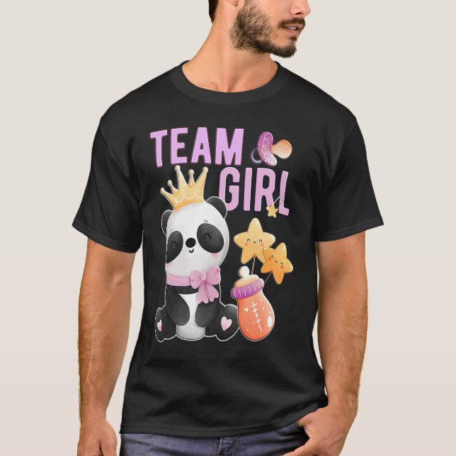 T-shirt Cute Panda Team Girl  Gender Reveal Baby Shower Pa (Devant)