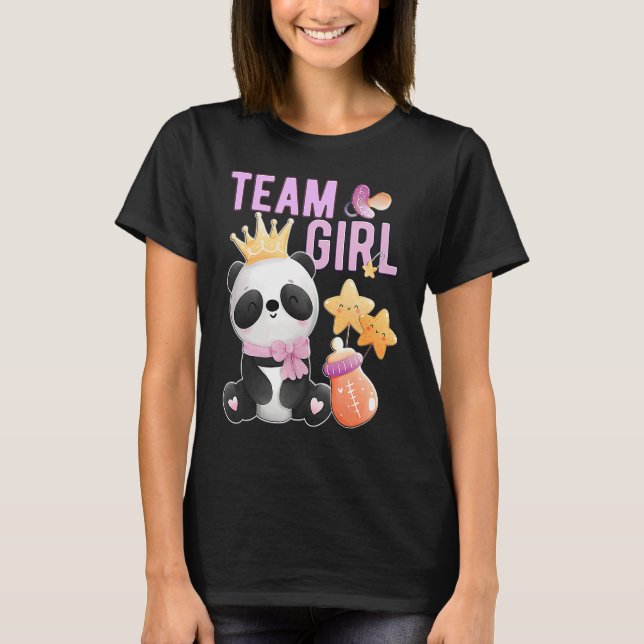 T-shirt Cute Panda Team Girl  Gender Reveal Baby Shower Pa (Devant)