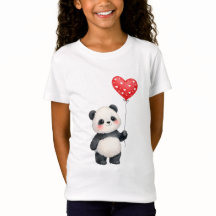 Cute Panda With Heart Shape Balloon