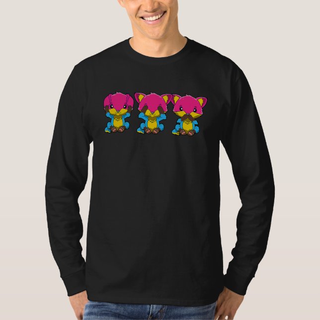 T-shirt Cute Pansexual Foxes (Devant)