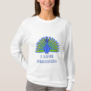 T-shirt Cute paon en bleu et vert