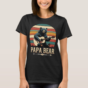 T-shirt Cute Papa Bear Guitare Fête des pères Vintage