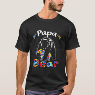 T-shirt Cute Papa Bear Sensibilisation sur l'autisme Famil