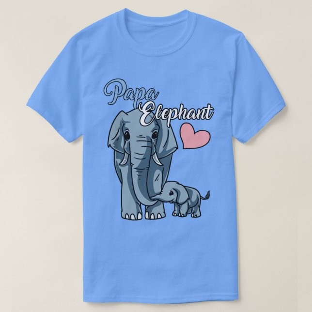 T-shirt Cute Papa Elephant Baby shower Cadeau Futur Papa (Design devant)