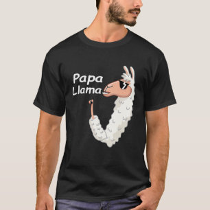 T-shirt Cute Papa Llama Papa Anniversaire Alpaca avec lune