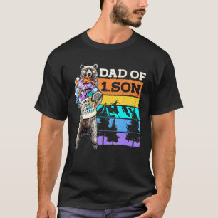 T-shirt Cute Papa Ours De 1 Fils Retro Vintage Graphisme