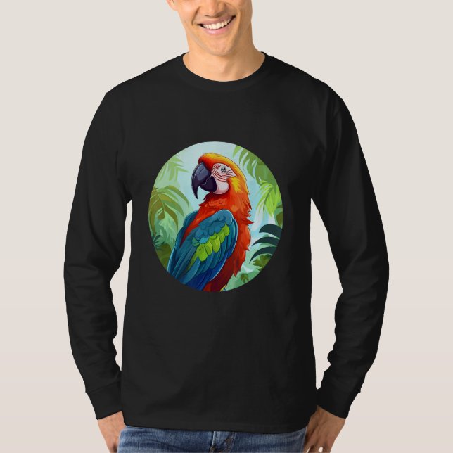 T-shirt Cute Parrot Bird Parrot Motif Birds Parrot Design (Devant)