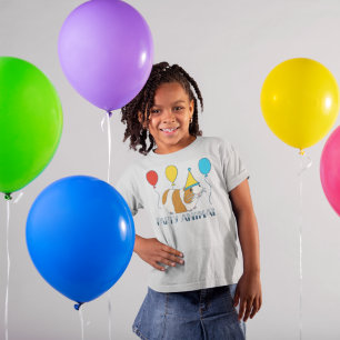 T-shirt Cute Party Animal Guinea Pig and Balloons Graphic