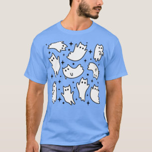 T-shirt Cute Pastel Goth Kawaii Ghost Cats Motif rose