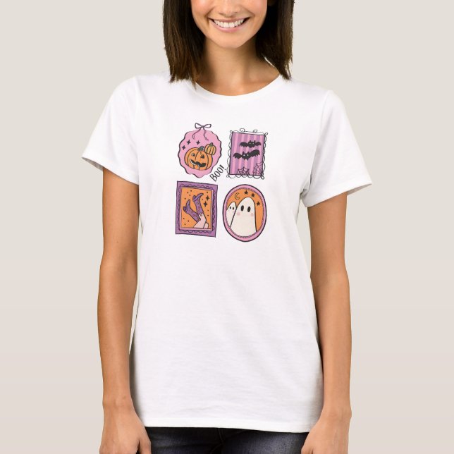 T-shirt Cute Pastel Halloween Frames (Devant)