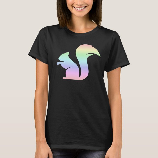 T-shirt Cute Pastel Rainbow Squirrel (Devant)