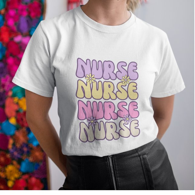 T-shirt Cute Pastel Retro Infirmière Super (Créateur téléchargé)