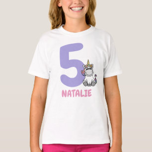 T-shirt Cute Pastel Unicorn Numéro d'anniversaire Personn