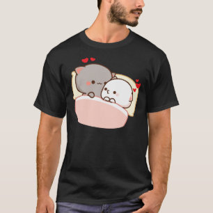 T-shirt Cute Peach Et Goma Va Dormir Mochi Cat