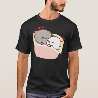 T-shirt Cute Peach Et Goma Va Dormir Mochi Cat