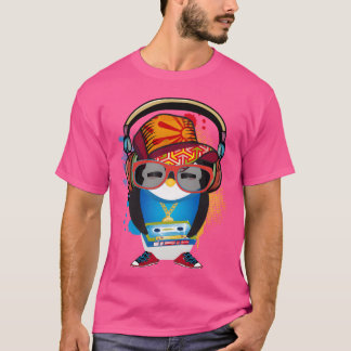 T-shirt cute penguin as a hip hopper in a cool outfit frie