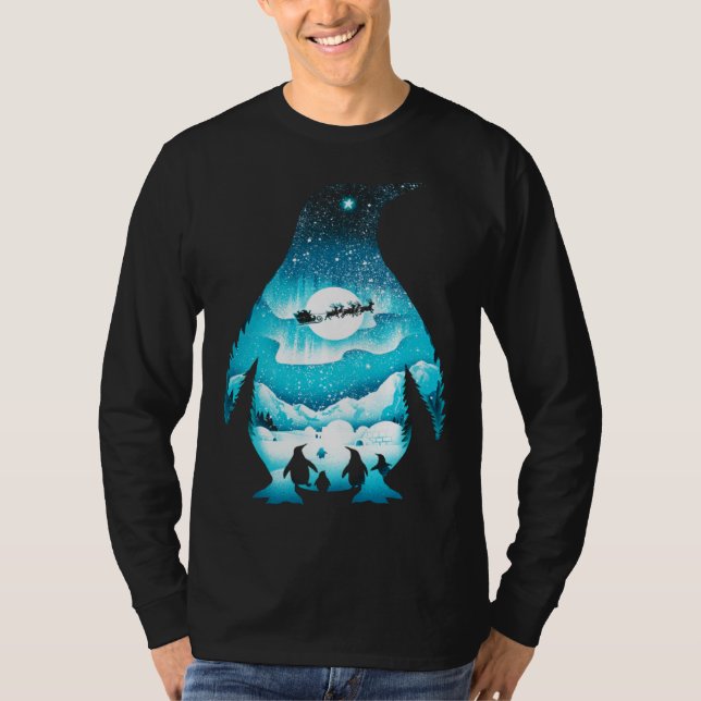T-shirt Cute Penguin   Christmas Family  Men Women (Devant)