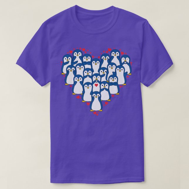 T-shirt Cute Penguin Coeur Amour, Amoureux des animaux Pou (Design devant)