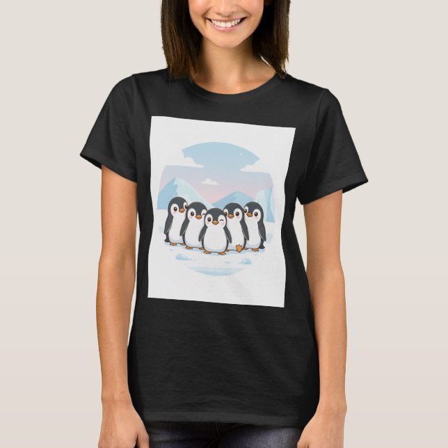 T-shirt Cute Penguin Squad Femmes (Devant)