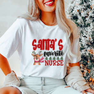 T-shirt Cute Père Noël Favorite Nurse