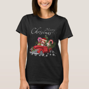 T-shirt Cute Père Noël Fox Terrier équitation Camion Rouge
