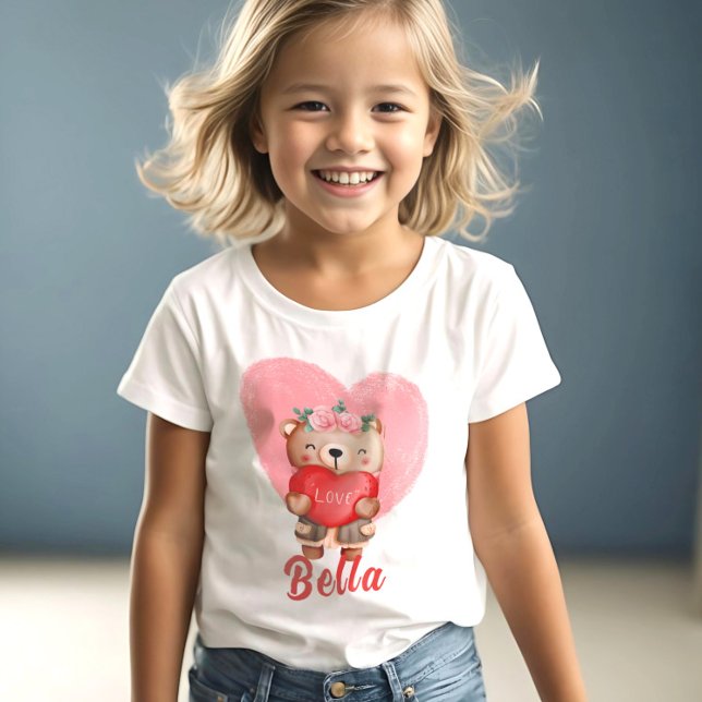 T-shirt Cute Personnalisé Coeurs En Foucault Enfants Valen (Créateur téléchargé)