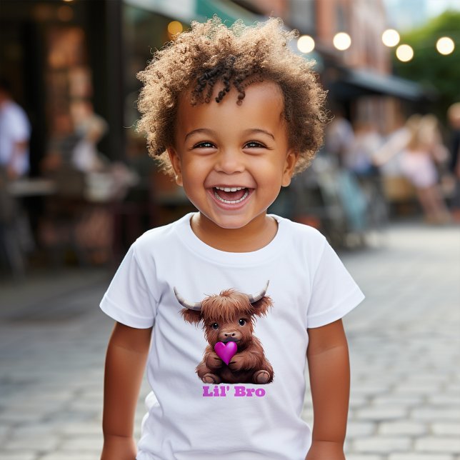 T-shirt Cute Petit Frère Rose Bébé Vache (Cute Little Brother Pink Baby Cow T-Shirt)