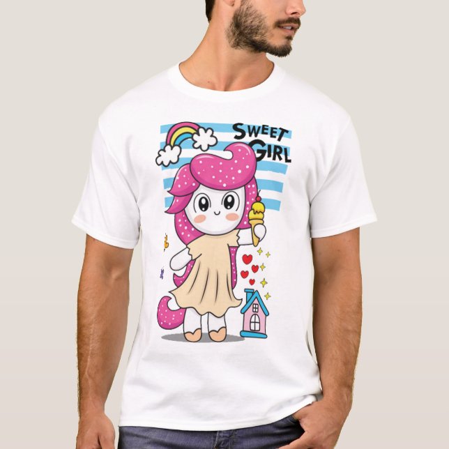 T-shirt Cute petite licorne 2 (Devant)