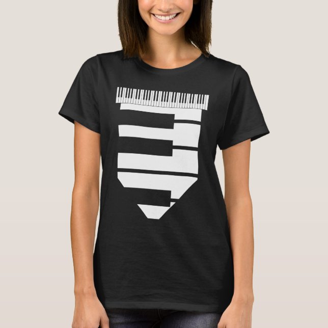 T-shirt Cute Piano Music Piano Tie Keyboard Player Musicia (Devant)