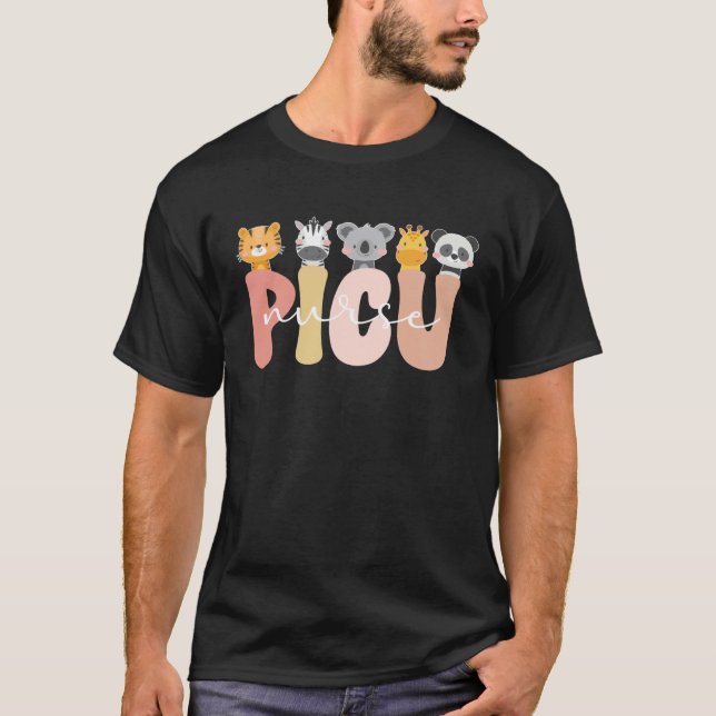 T-shirt Cute PICU Nurse Pediatric Intensive Care Unit (Devant)