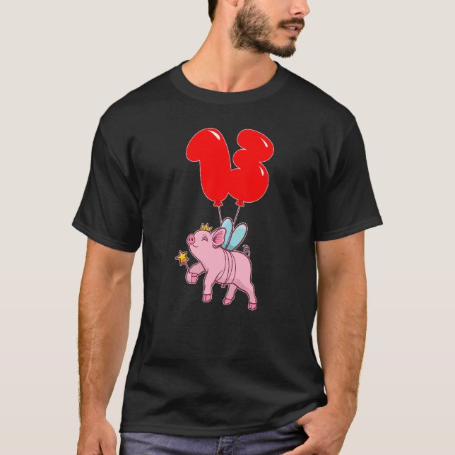 T-shirt Cute Pig Fairy 13e anniversaire de la fête de ball (Devant)