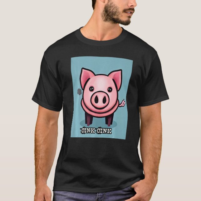 T-shirt Cute Pig Piggie Oink Oink  50 (Devant)