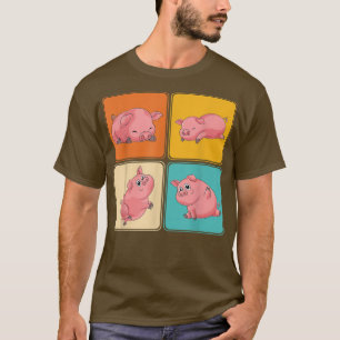T-shirt Cute Piglet Farm Amoureux des animaux Pop Art Pig