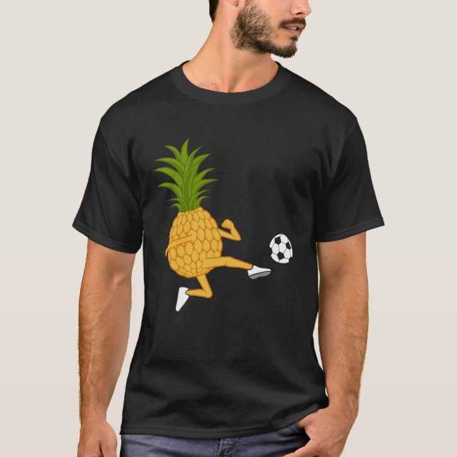 T-shirt Cute Pineapple Kicking Ironic Summer Fruits (Devant)