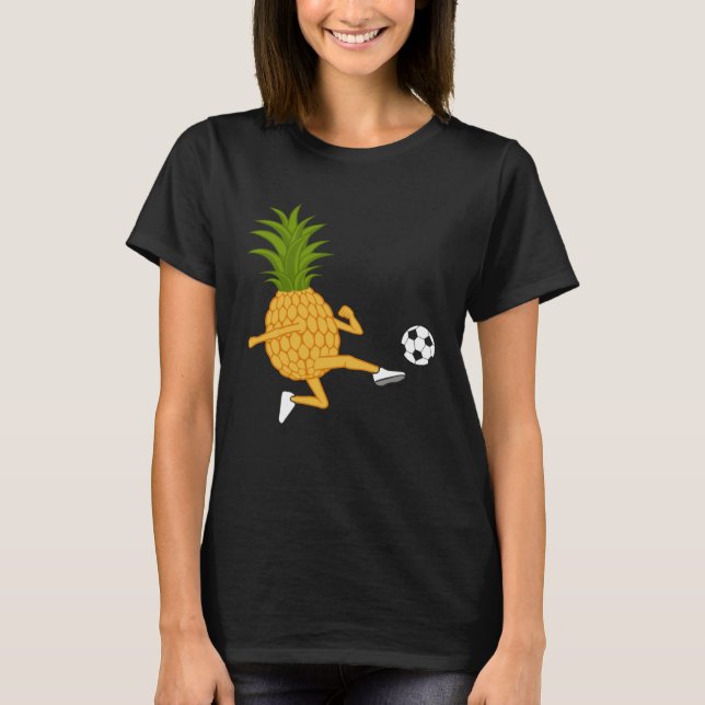 T-shirt Cute Pineapple Kicking Ironic Summer Fruits (Devant)